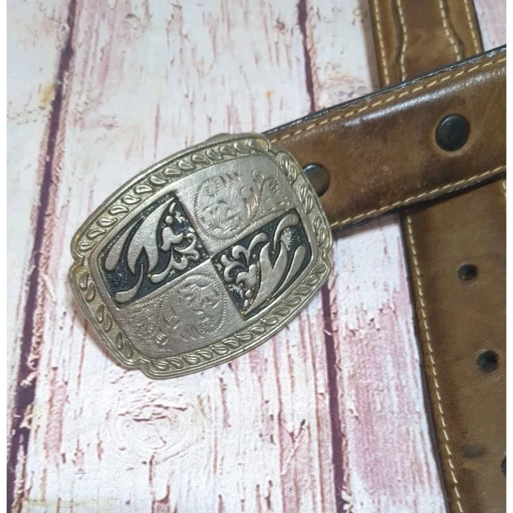 Nocona Vintage Western‎ Belt Boys 24 Brown Leather W/ Buckle